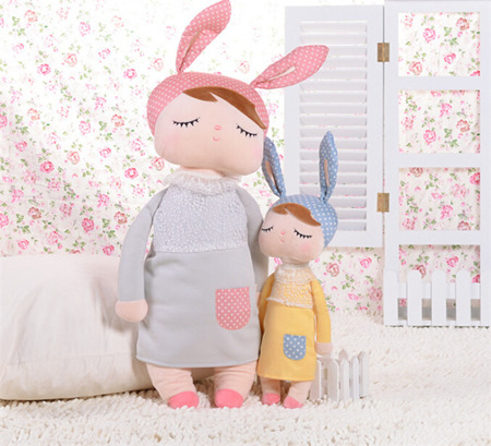 Metoo Angela Personalized XL Bunny Doll in Grey Dress