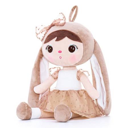 Metoo Personalized Beige Bunny Doll with Bow