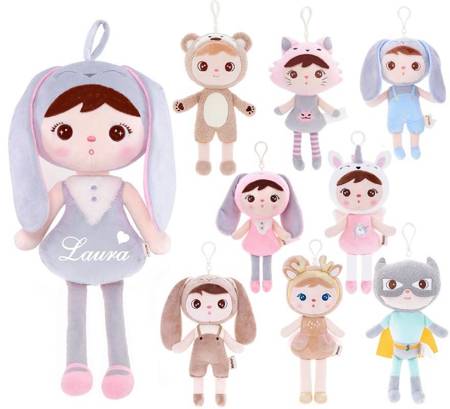 Set of Dolls - Personalized Grey Bunny and Mini Doll