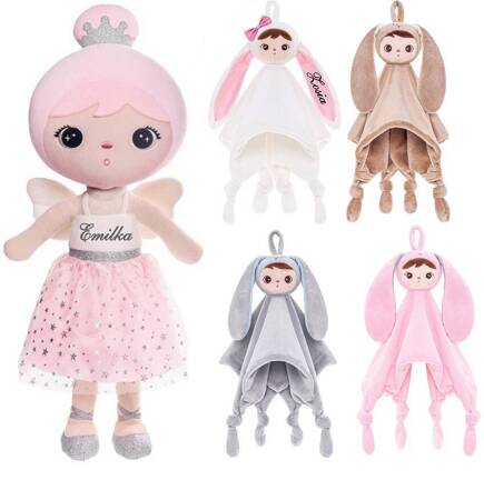 Set of Dolls - Personalized Pink Angel and DouDou