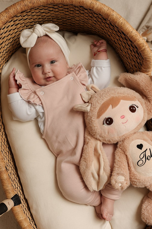 Lalka Metoo personalizowana Puchata Królisia z Kokardką - Beżowa 50cm